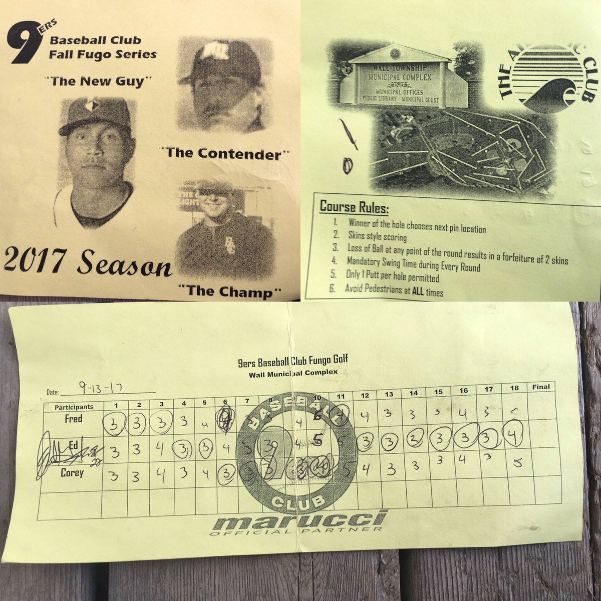 9ersBaseball's tweet photo. Official Fungo Golf Scorecard 2017 @PitchPotential @ELGii22 @mcoulson7 thank u to are sponsors @MarucciSports @theatlanticclub #OSD https://t.co/HnNl73IJsq