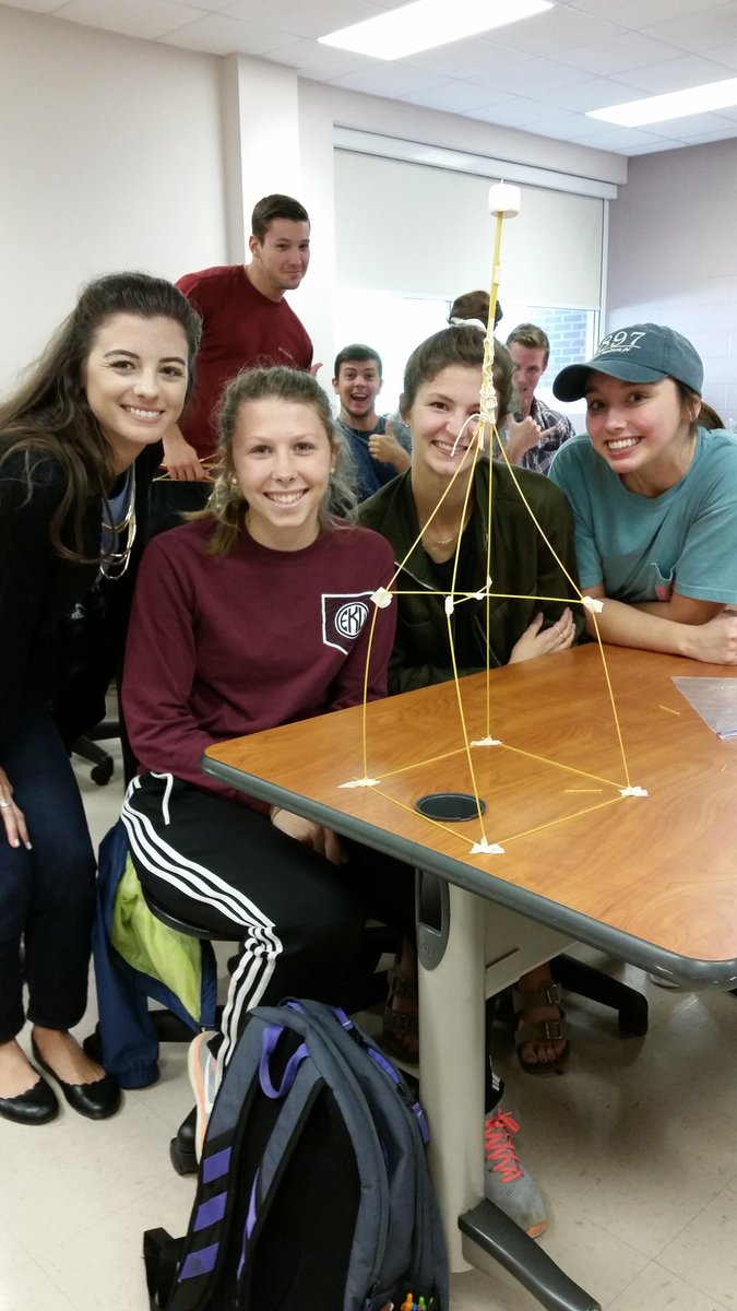 ProfessorPolin's tweet photo. The winning MGT 300 Marshmallow Challenge team! #marshmallowchallenge https://t.co/nrpr2f7igP