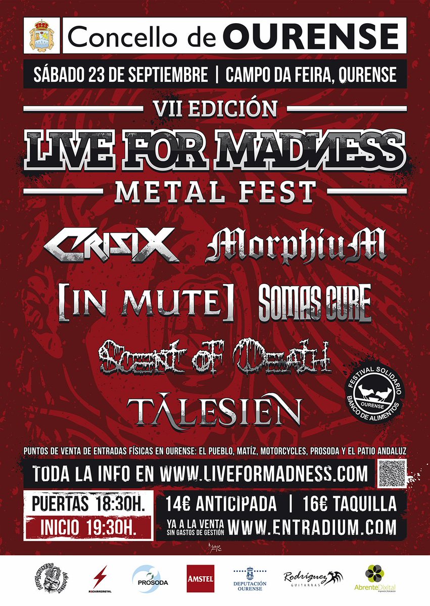 GalizaMetal's tweet photo. 7º edición del live for madness metal fest @liveformadness 
https://t.co/63MXN12TOf https://t.co/66U8ELBWdN