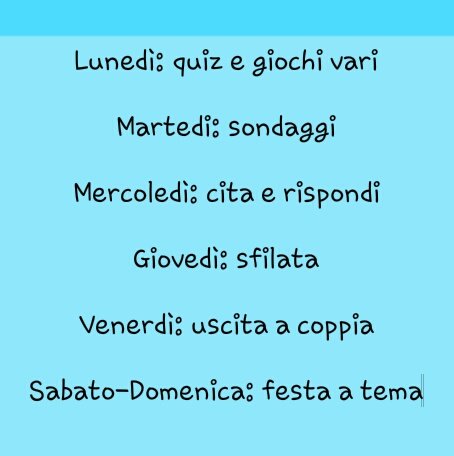 OffyPsycho's tweet photo. Programma della settimana!!💕 https://t.co/rRau05nlHW