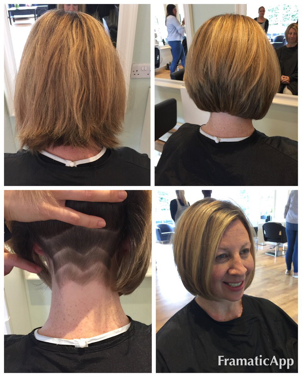 Textured bob with an undercut hidden underneath.