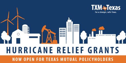 texasmutual's tweet photo. #Harvey Relief Grant applications are now open for policyholders affected by the storm. Apply at https://t.co/xvs8eBHbBO  #txmfortexas https://t.co/VEXZH6uMLV