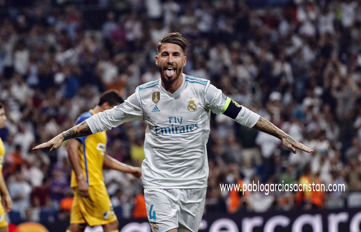 pablogsacristan's tweet photo. #RMAAPO #ChampionsTotal #championsleaguenights #realmadrid 3-0 el tercer gol obra de @SergioRamos de chilena https://t.co/Xk6I5pdHqk
