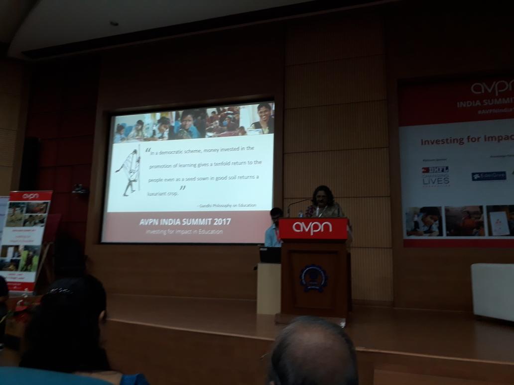 mettgenberg's tweet photo. We are on! @avpn_asia inaugural #India Summit on #Investing in #Education wth #Impact starts wth quote frm #Gandhi @EdelGive @CreditSuisse https://t.co/sT3Cf65p5M