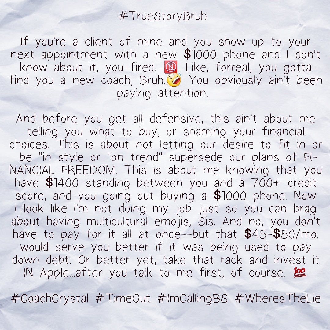 MyCoachCrystal's tweet photo. #CoachCrystal
#TrueStoryBro
#ImCallingBS
#WheresTheLie
#FinancesFIRST https://t.co/jlWrgzDXa7