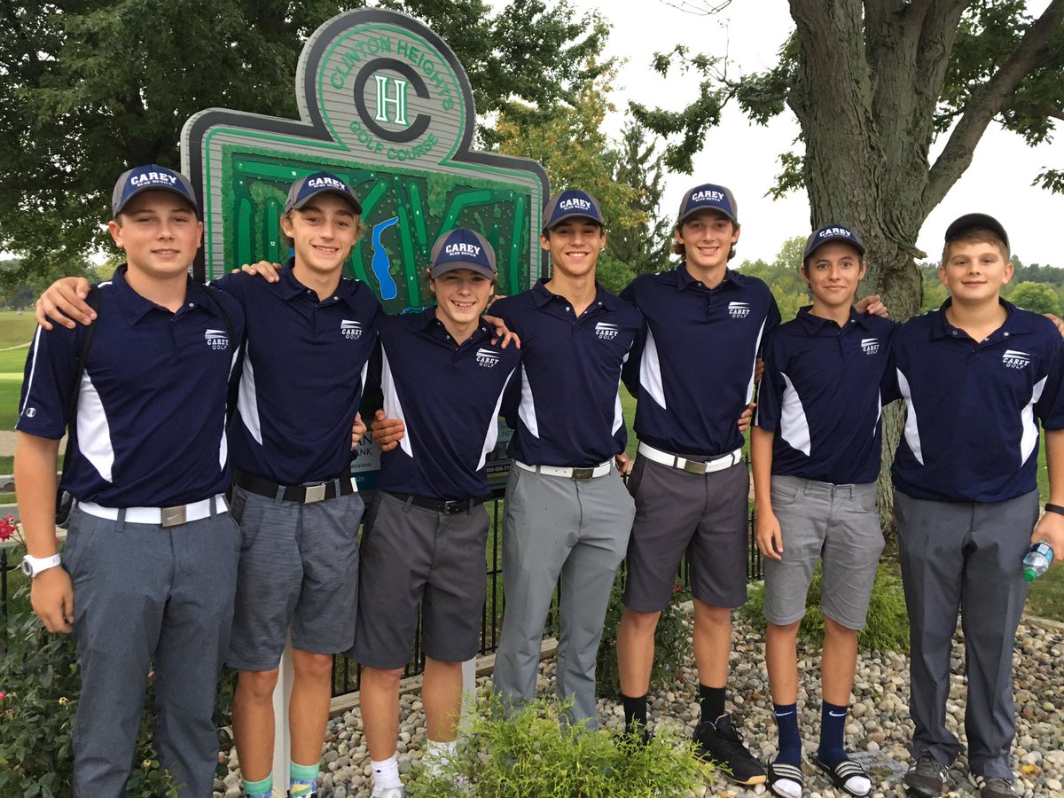 Carey golf beat Seneca East, 162-168. Marcus-36 medalist, Trey-37 Ethan-43 Peyton-45 Dylan-46 McKain-48 Kole-50.  14-0 overall, 8-0 in N10!!