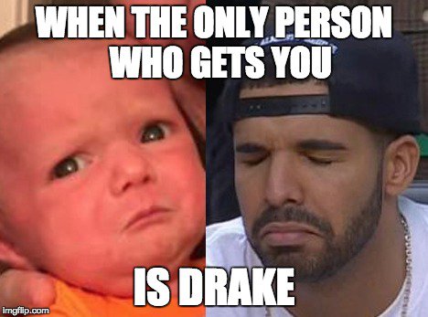 AaronOrendorff's tweet photo. My buddy @Mike_R_Blanke asked FB to #meme his baby … so this happened #Drake #saddrake #baby #writerslife #editors #blingbling https://t.co/hEB3pUQRiL