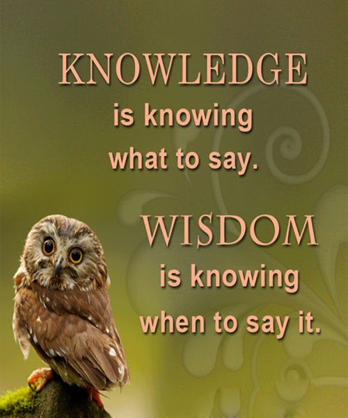 When it comes to saying .....