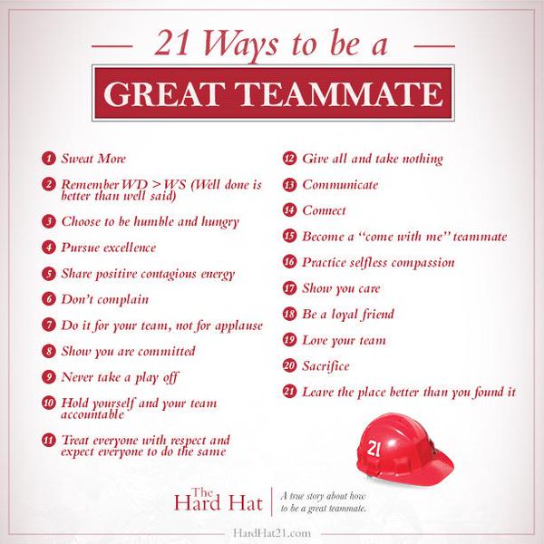 21 Ways to be a Great Teammate...