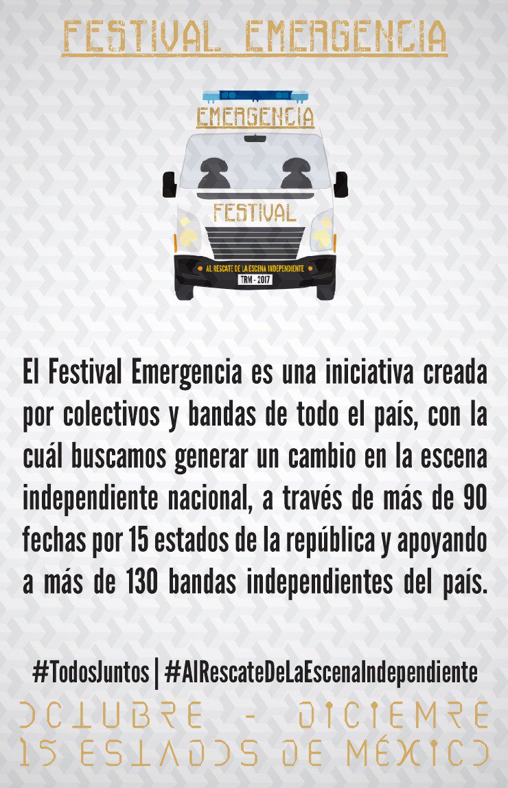 emergenciafest's tweet photo. Esto es @emergenciafest #Todosjuntos #AlRescateDeLaEscenaIndependiente https://t.co/ZN5PHI7N62