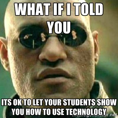 ccoffey0027's tweet photo. To be the best sometimes you have to learn from the best. Have the students ever taught you how to use a technology tool? #ParkEdTech https://t.co/JexdIsFIY7