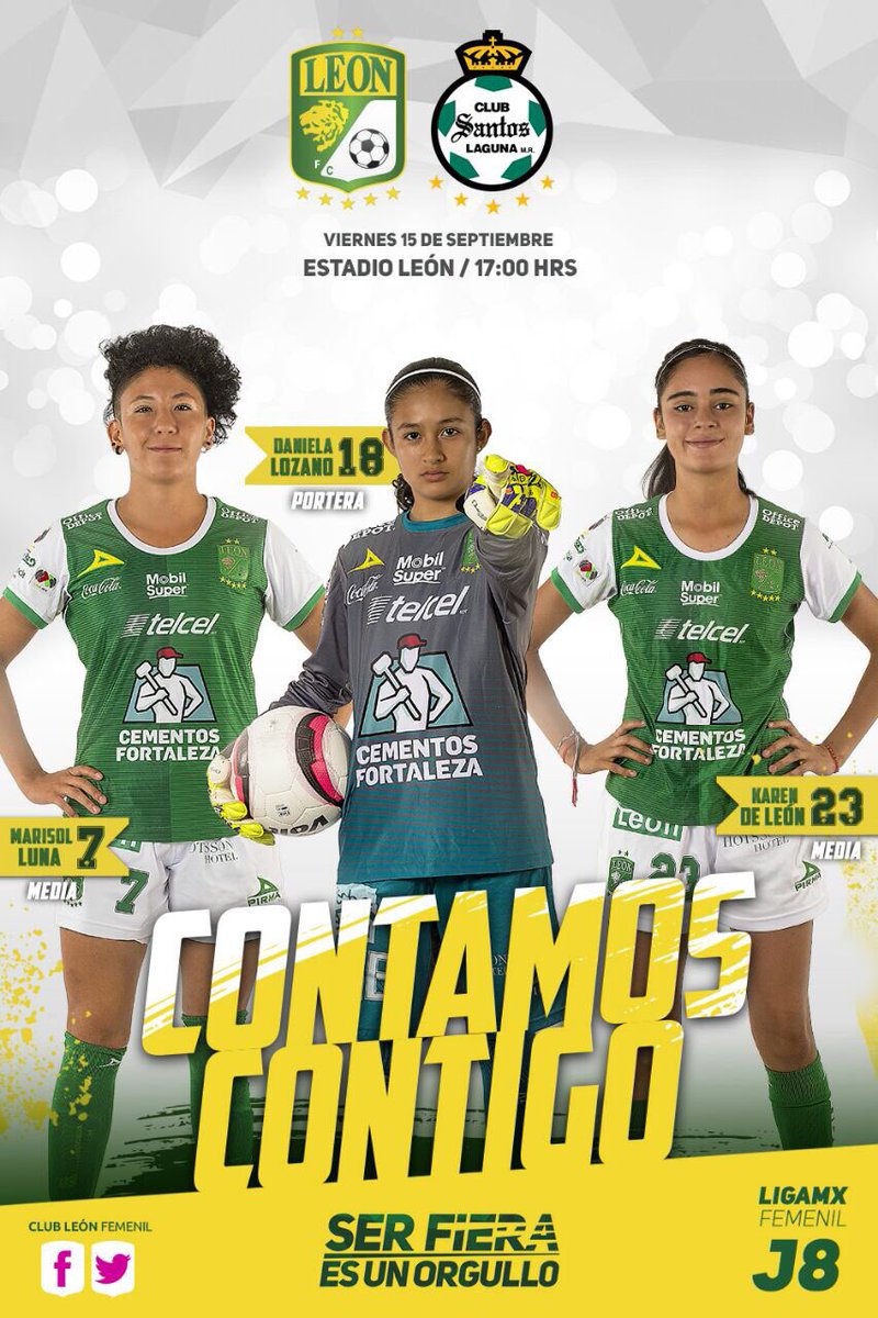 clubleonfc's tweet photo. Nos vemos el próximo viernes en nuestra casa a las 5 PM para apoyar a nuestras jugadoras, recibimos a @ClubSantosFem. ¡Vamos Fieras! https://t.co/3n0Dc0UCLJ