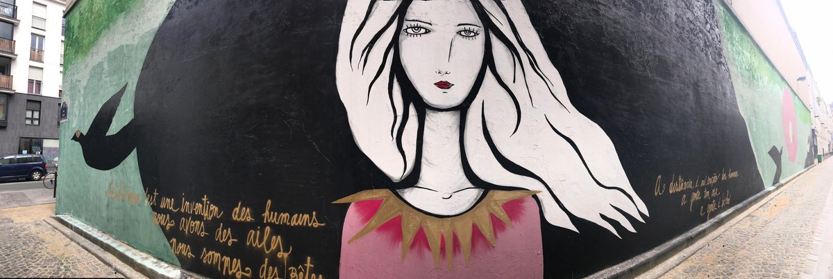 ftcmag's tweet photo. Conhecida por seus desenhos irreverentes, #RitaWainer produziu um lindo mural na França em parceria @airfrancebr! Ensaio sobre a Saudade: https://t.co/x2Mmmyy9Sh