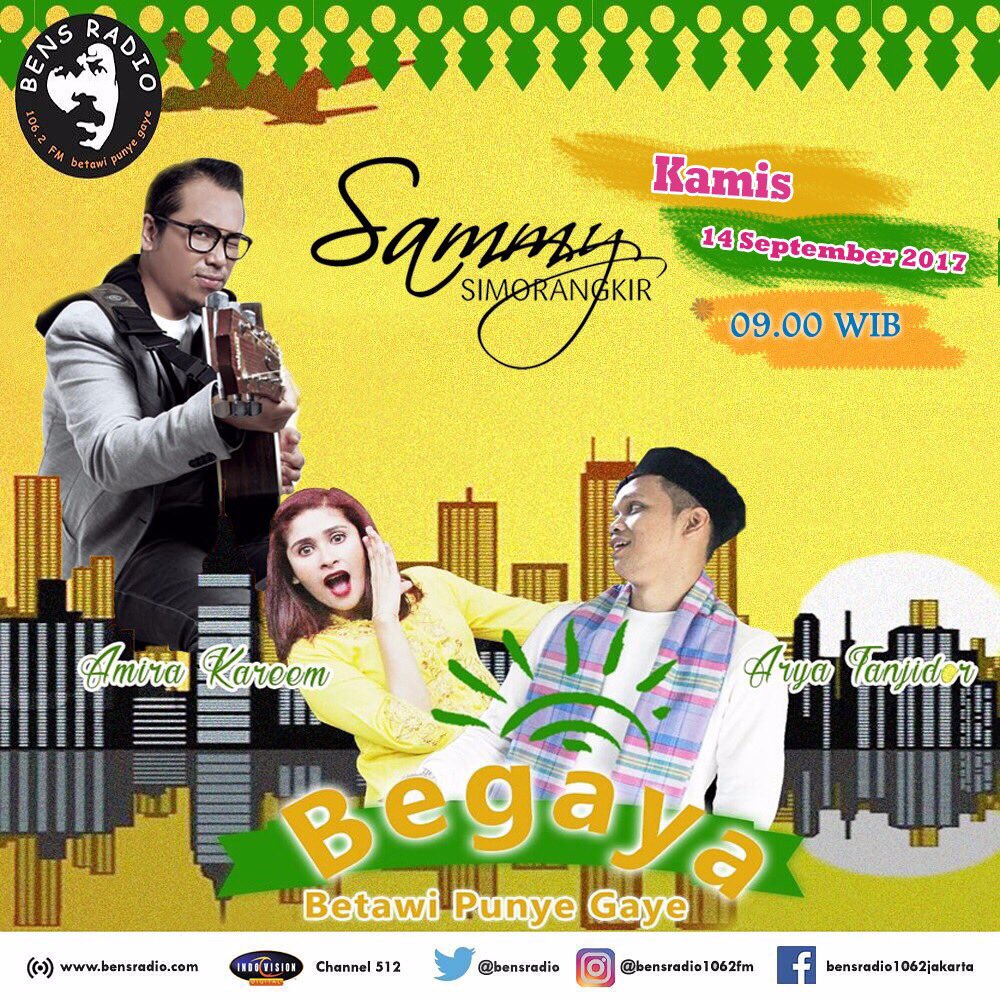 Yuk dengerin @BensRadio sekarang !! Ada bang <a href="/sammy0809SmrgkR/">sammy simorangkir</a> ^_^