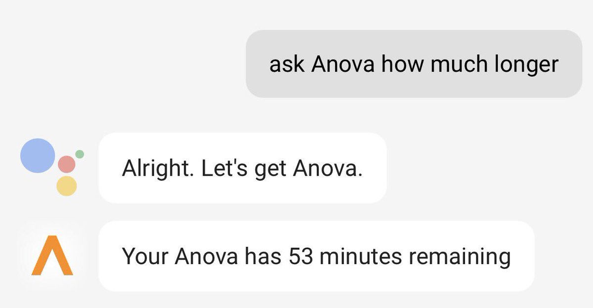 lewer's tweet image. @iotproductdev initially I was skeptical but it is nice to be able ask the question. I'm sold on the integration. cc @AnovaCulinary