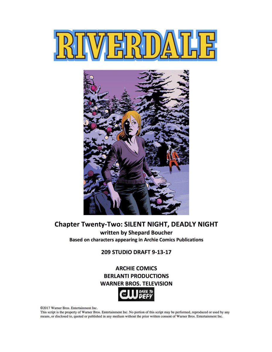 CWRiverdaleNews's tweet image. 🎶 Silent Night
Deadly Night
All is Dead
All is Not Alright 🎶 
#Riverdale #season2episode9