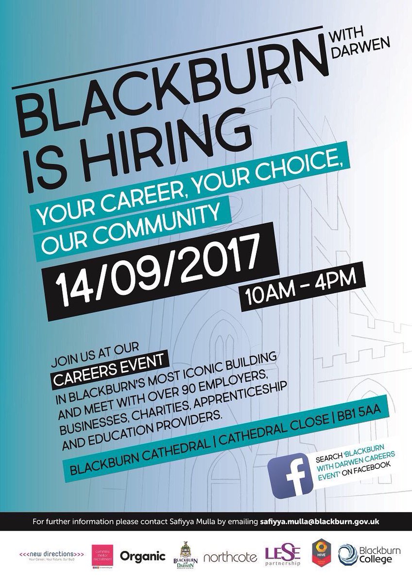 blackburndarwen's tweet image. Come on down to our #CareersEvent taking place from 10am to meet with over 90 employers, businesses, charities and apprenticeship providers