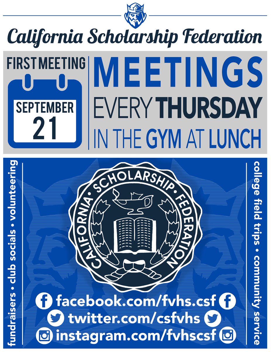 csfvhs's tweet photo. Join California Scholarship Federation!!! https://t.co/28ZRc8u2we
