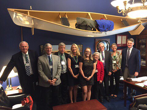 Rep. Erik Paulson thoughtfully provided a canoe for our group picture! Thanks! #TPLontheHill