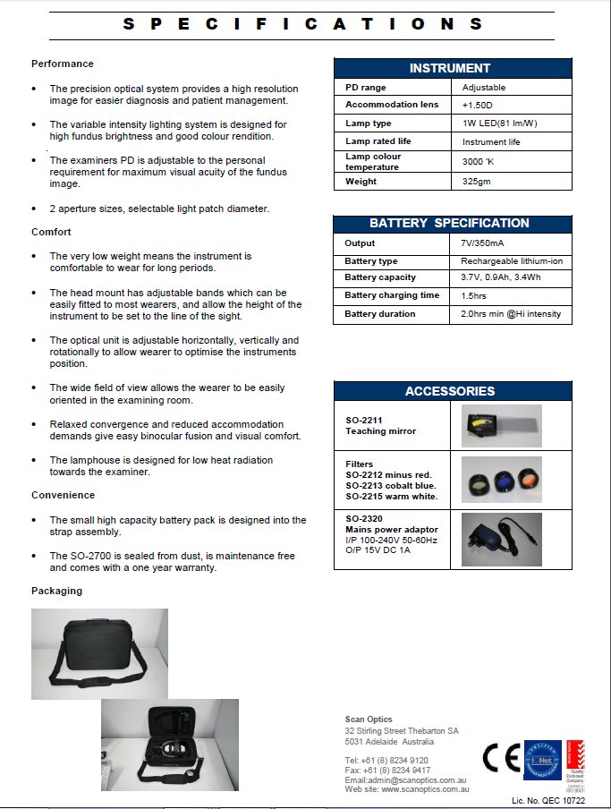 scanoptics's tweet image. Scan Optics Introduces light weight head mount Indirect Ophthalmoscope.