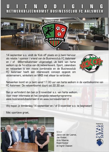 BC_FCAalsmeer's tweet photo. Vanmiddag is het zo ver! Wij heten je welkom op de 1e editie vd #netwerkbijeenkomst ism @BorrelAalsmeer https://t.co/fyhPW6xcjs #Aalsmeer https://t.co/cMlf9J2LYN