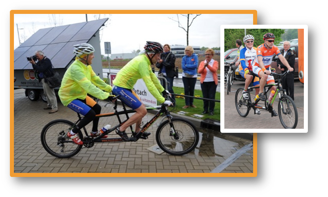 Arend Holtus: de 80-jarige Brunssumer lijdt aan ALS en doet dit jaar vanaf de tandem voor de vierde keer mee aan 'ALS je wilt bewegen'!