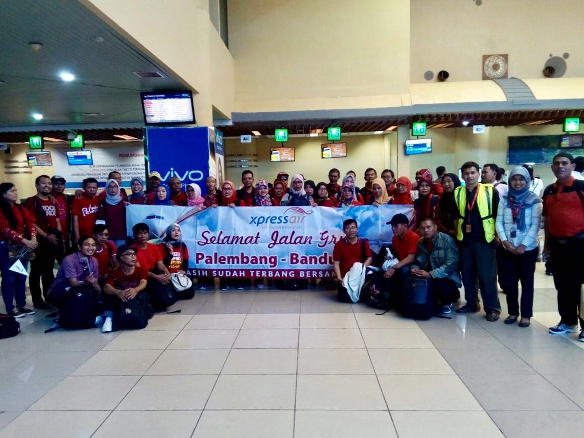 Grup reservasi Palembang - Bandung,
"Balai Riset dan Standarisasi Industri kota Palembang",
"Terima kasih telah terbang bersama Xpress Air"