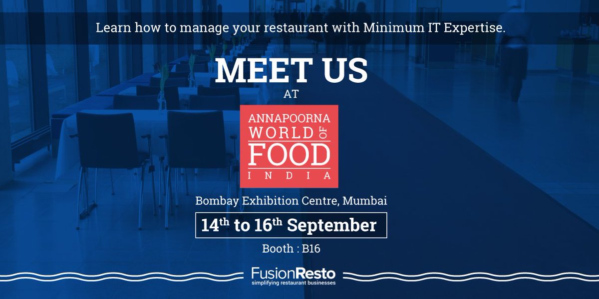 rancelab's tweet photo. Visit #FusionResto at booth #B16 & get all the insights & innovations in restaurant industry at #Annapoorna2017. https://t.co/Q0h7uqiLvh