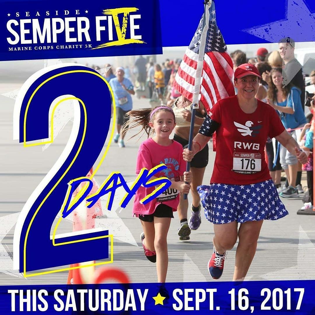 Let's run united &amp; show our support for our military men &amp; women.  Join us this Saturday @ #SeasideSemperFive.  #TeamRWB #Community #EagleUp