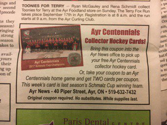 If you don't subscribe, pick up <a href="/TheAyrNews/">The Ayr News</a> at Foodland, Short Stop, Jutzi's, Or Dollar Store to get a coupon.