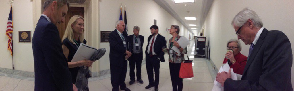 The MN TPL team debriefing in front of Rep Betty McCollum's office. #TPLontheHill