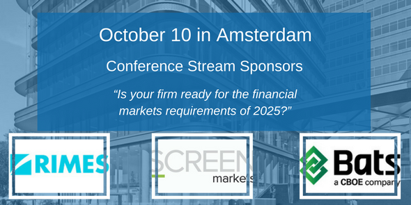 trgscreen's tweet photo. .@BatsGlobal & @RIMESTech proud Conference Slot Sponsors of #ScreenMarkets Amsterdam #FinTech #BigData #MarketData https://t.co/vmbuQ5jiQs https://t.co/lnGdX7VJDk