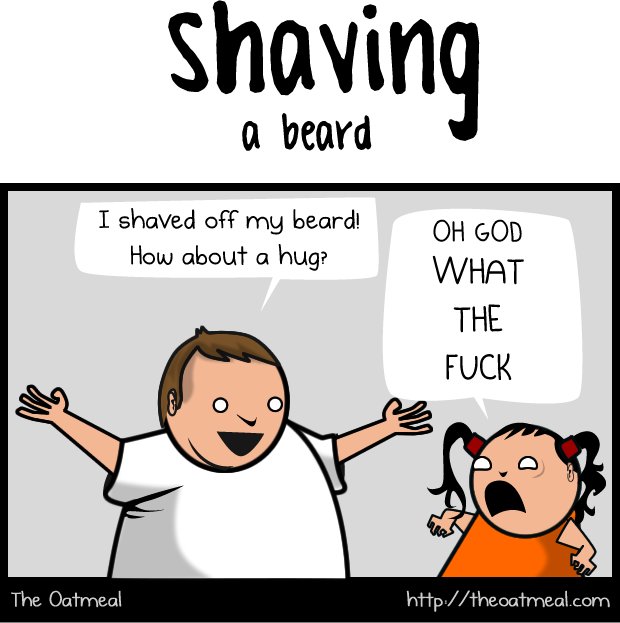 son: ”dad i saw a photo of when you were young and had no beard, you looked weird!" &lt;walks off&gt;
me: 😐 🤔 theoatmeal.com/pl/minor_diffe…