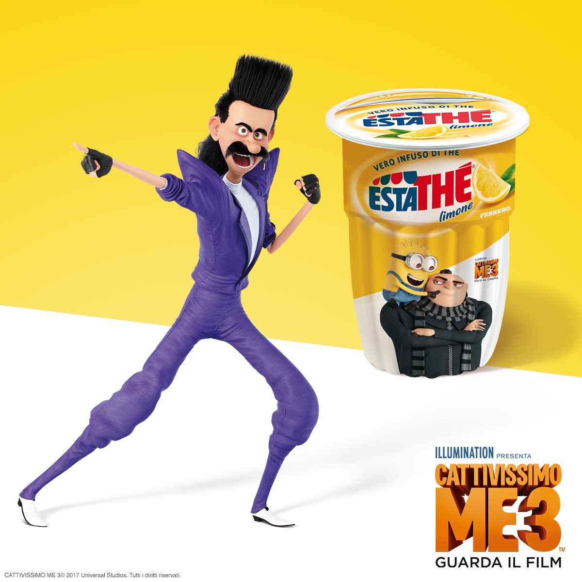 Qualcuno si è aggiunto ai #Minions per invadere anche il brick classic. Con due confezioni #Estathe hai un biglietto del cinema in omaggio.