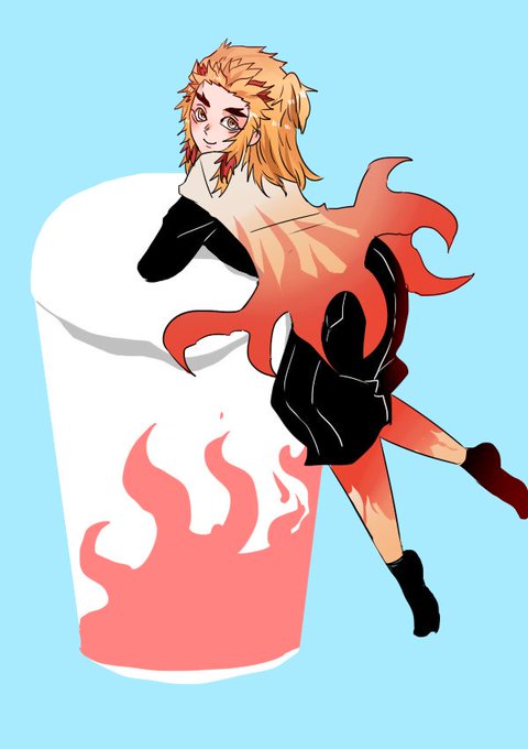 鵯＠10/17・18🌊19スパークさんがTwitterに投稿した煉獄杏寿郎(鬼滅の刃)のイラスト。