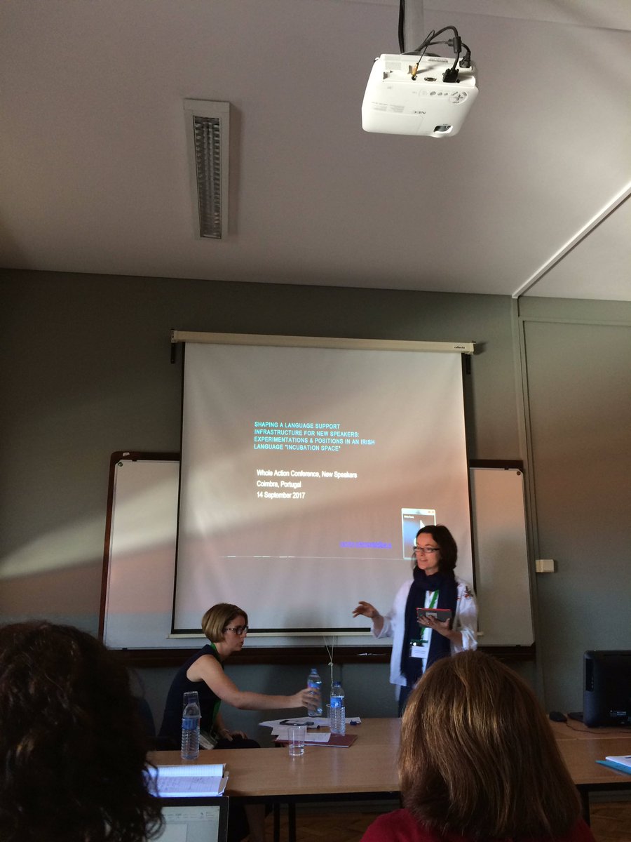 COSTNewSpeakers's tweet photo. Deirdre Ní Loingsigh et al. panel: Shaping a Language Support Infrastructure for #NewSpeakers https://t.co/UU0fwvH1i8