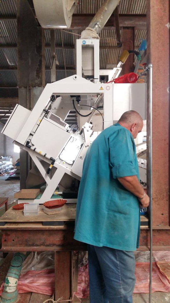 Latest tri colour sorting unit in Africa  #Buhler.  Working well in Zambia so far so good