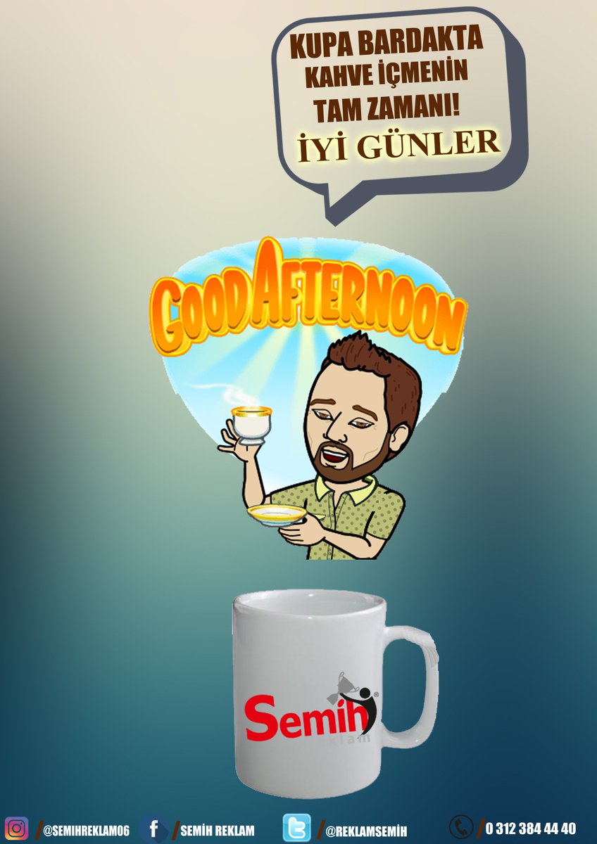 reklamsemih's tweet photo. Gününüzün Güzel Geçmesi Dileğiyle 😊

Semih Reklam İletişim;
0312 384 44 40
https://t.co/FvmAY9cMTn

#promosyon #promosyonurunleri https://t.co/mFG6hGKX4l