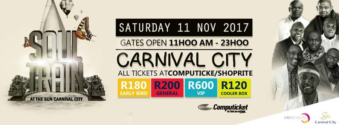 MS_EVENTS_SA's tweet photo. SOUL TRAIN 
@CarnivalCitySA 
@Computicket @ https://t.co/6J8N8tRN2j