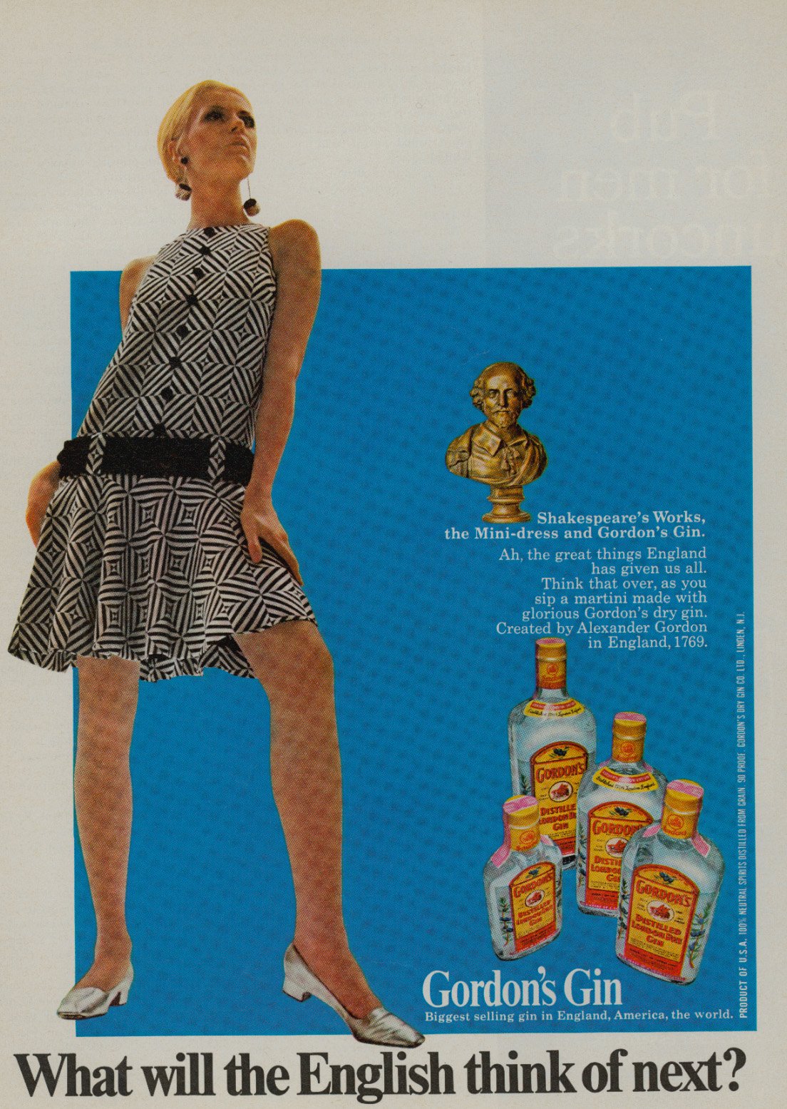 1960 Gordons Gin: The Word for Gin Vintage Print Ad
