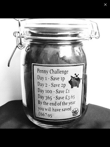 SentimentsGlass's tweet image. Engraved Penny Saving Jar. £8.99 plus p&amp;amp;p. #new #handmade #glassjar #pennychallenge #glass #gift #unique