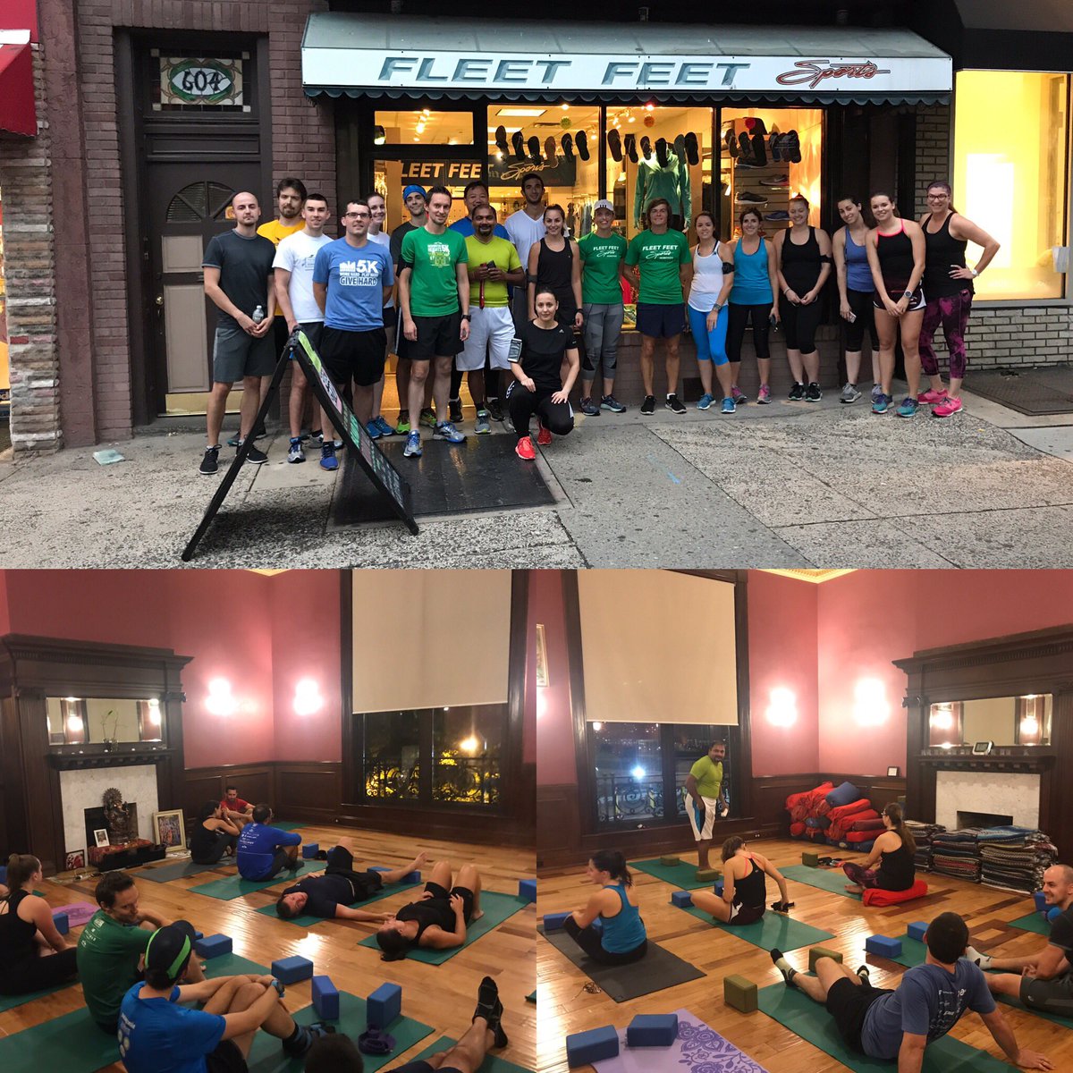 FFHoboken's tweet photo. Great turnout for the FF Wed night run+Yoga for Runners class w/ @DevotionYoga! Thank you Devotion team for this great partnership! https://t.co/bZaazD0LNR