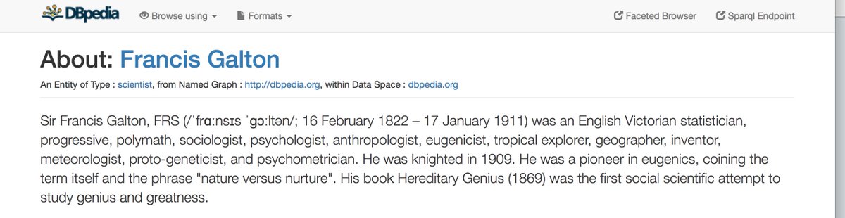 kidehen's tweet image. SeeAlso: dbpedia.org/resource/Franc… . Ditto dbpedia.org/describe/?url=…. #DBpedia #SemanticsConf #Semantics2017 #DBpediaDay #LinkedData #Virtuoso7