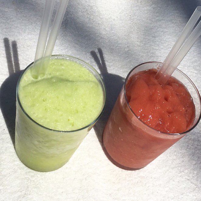 September on the beach! Frozen Cucumber &amp; Watermelon Mojito on the side! #flammbodrum