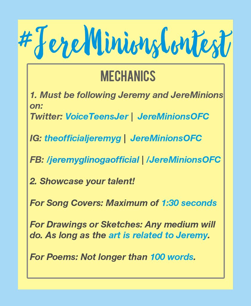 JereMinionsOFC's tweet photo. CONTEST ALERT! Showcase your talent and get a chance to win exciting prizes! Mechanics below! #JereMinionsContest https://t.co/dHJi5UbaOe