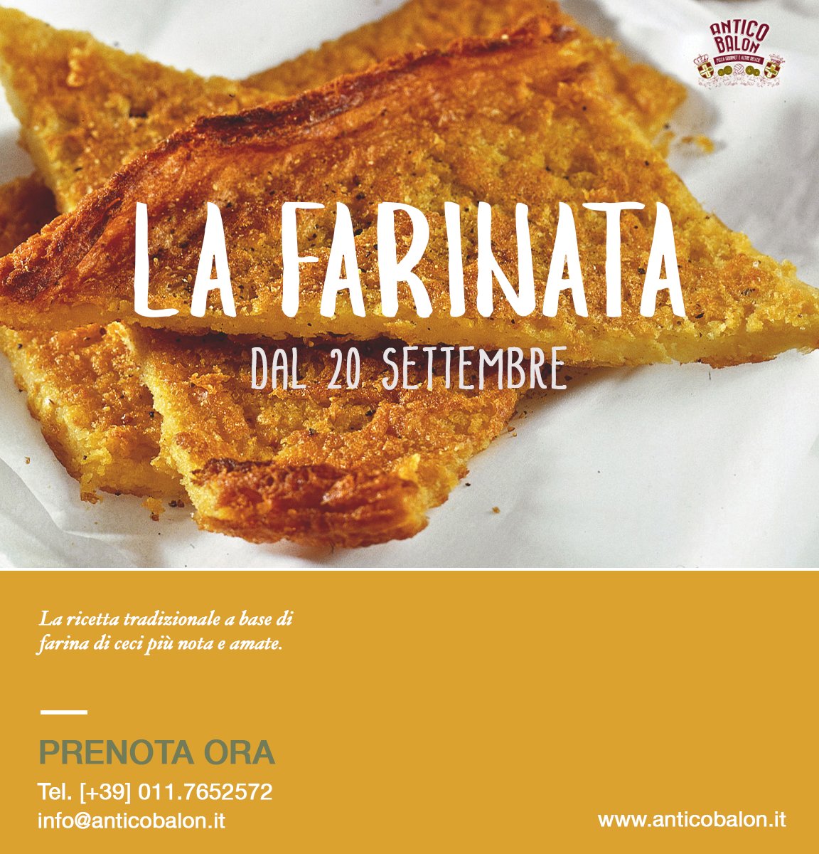 anticobalon's tweet photo. Dal 20 Settembre arriva nel nuovo menu la #Farinata
Prenota – Tel: 011.7652572

#ristorante #torino #quadrilaterotorino #turin #anticobalon https://t.co/vuiMR0Emff