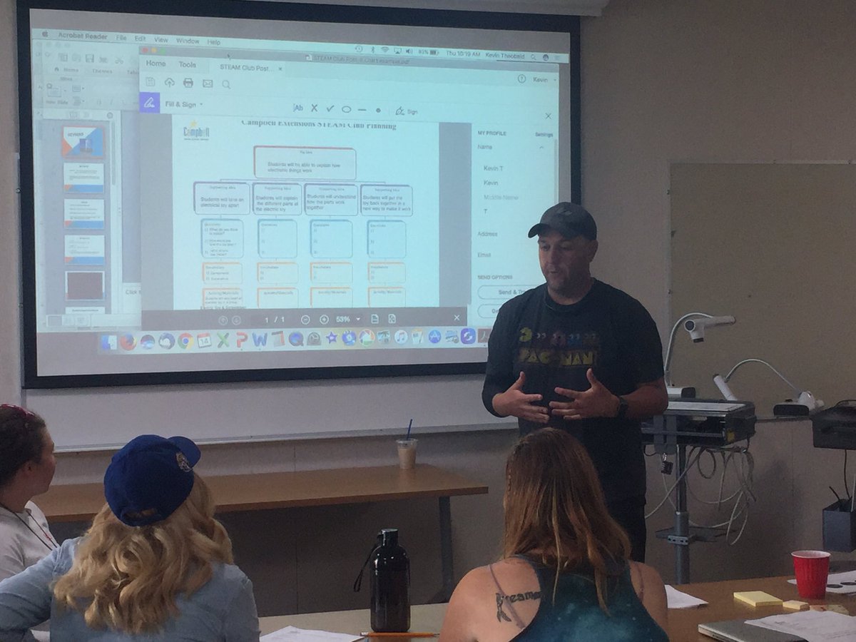 anniesmurphy's tweet photo. STEAM Club Writing Training for afterschool staff. @campbellusd #cusdextensions https://t.co/3qh3QX0X75