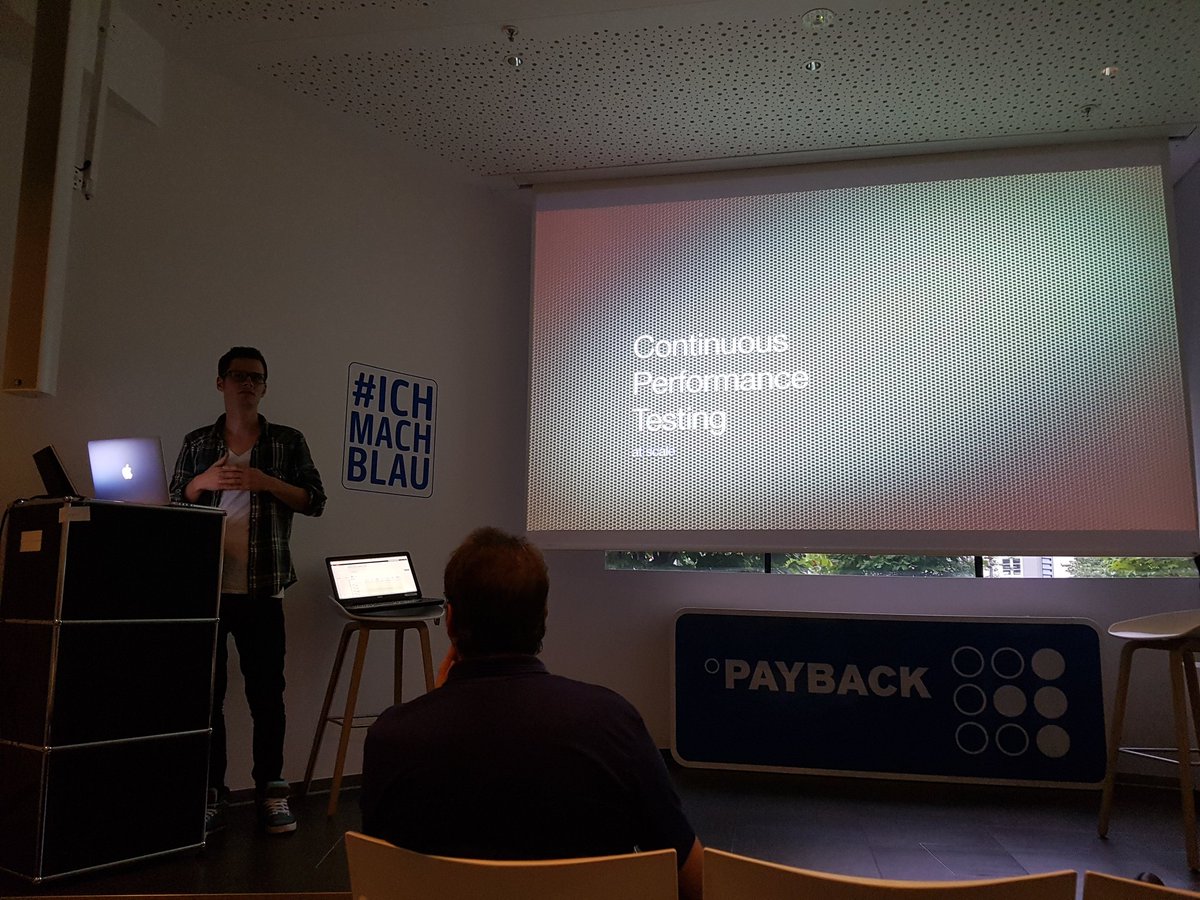 falkenbt's tweet photo. @Cap0ny talking about Continous Performance Testing at scale, great stuff! #PAYBACK  #ICHMACHBLAU #meetup #performance https://t.co/3K5JyrdjNt