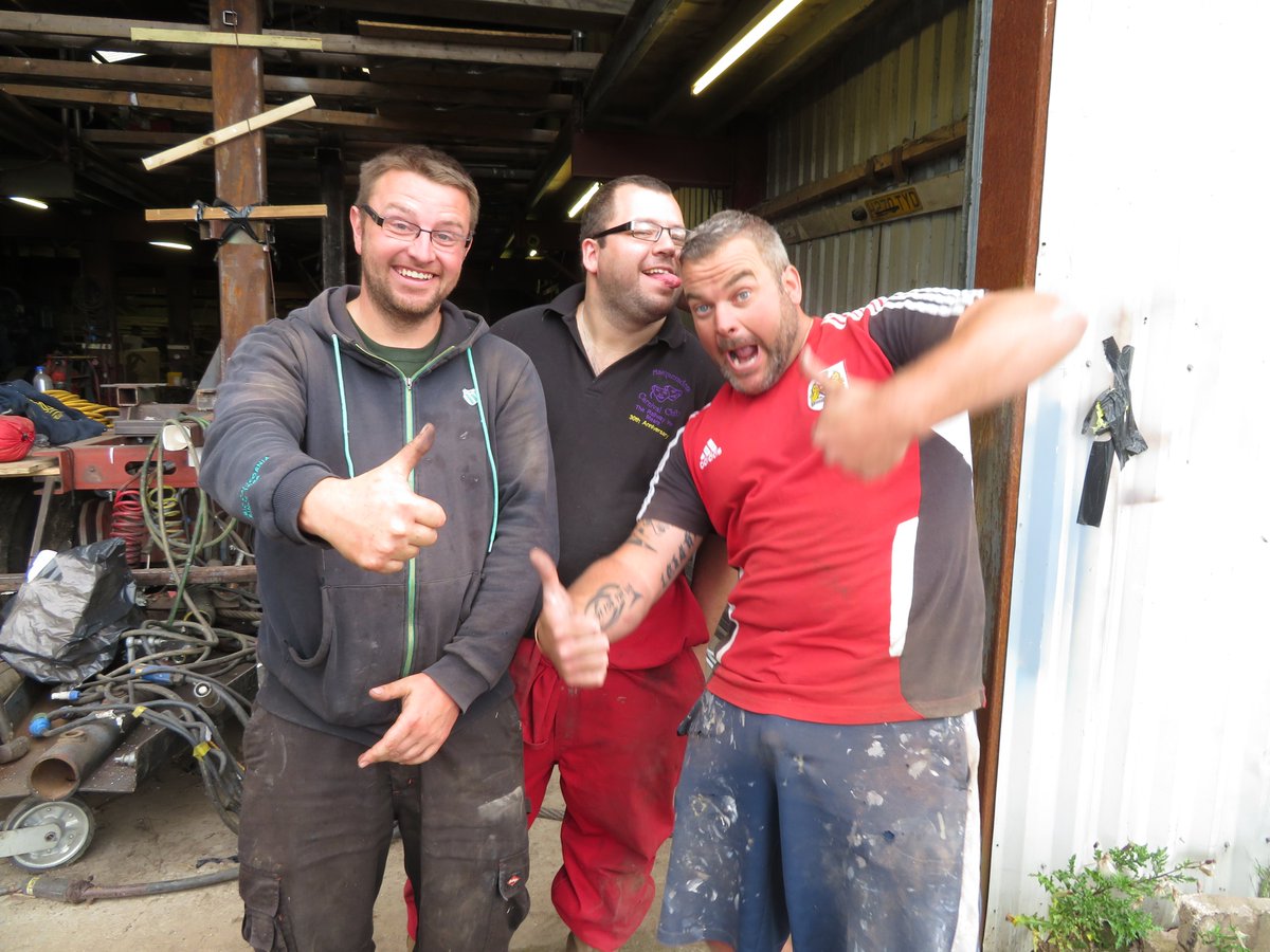 Despite being behind with the cart build Masqueraders were still in playful mood when I visited their shed.