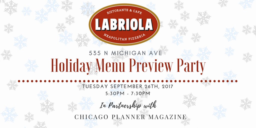 CHICAGO PLANNER MAGAZINE (@chicagoplanner) on Twitter photo #Holiday #Party <a href="/LabriolaChicago/">LabriolaChicago</a> Tues 9/26/2017 5:30PM-7:30PM #eventprofs #eventplanners #planning #events #Chicago
eventbrite.com/e/labriola-holโฆ #Holiday #Party <a href="/LabriolaChicago/">LabriolaChicago</a> Tues 9/26/2017 5:30PM-7:30PM #eventprofs #eventplanners #planning #events #Chicago
eventbrite.com/e/labriola-holโฆ